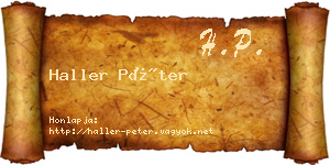 Haller Péter névjegykártya