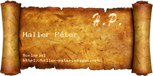 Haller Péter névjegykártya